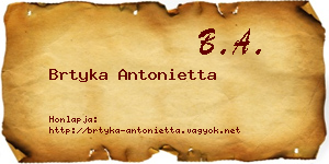 Brtyka Antonietta névjegykártya